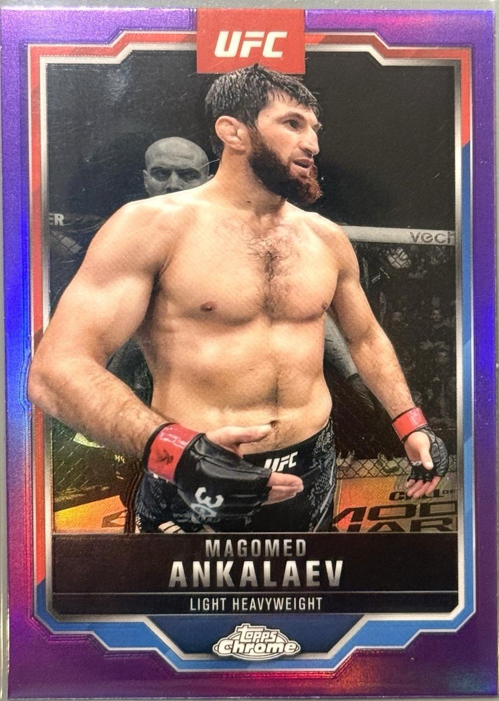 Magomed Ankalaev 2025 Topps Chrome UFC Base #21 Purple Refractor