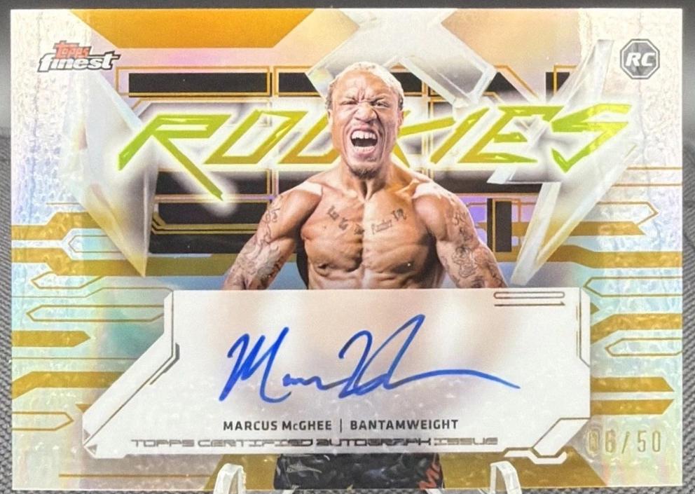 Marcus McGhee 2025 Topps Finest UFC Finest Rookie Autographs #FRA-ME Gold Refractor