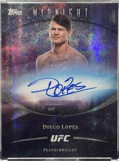 Diego Lopes 2026 Topps Midnight UFC Base Autographs #BAV-DL Purple Shimmer