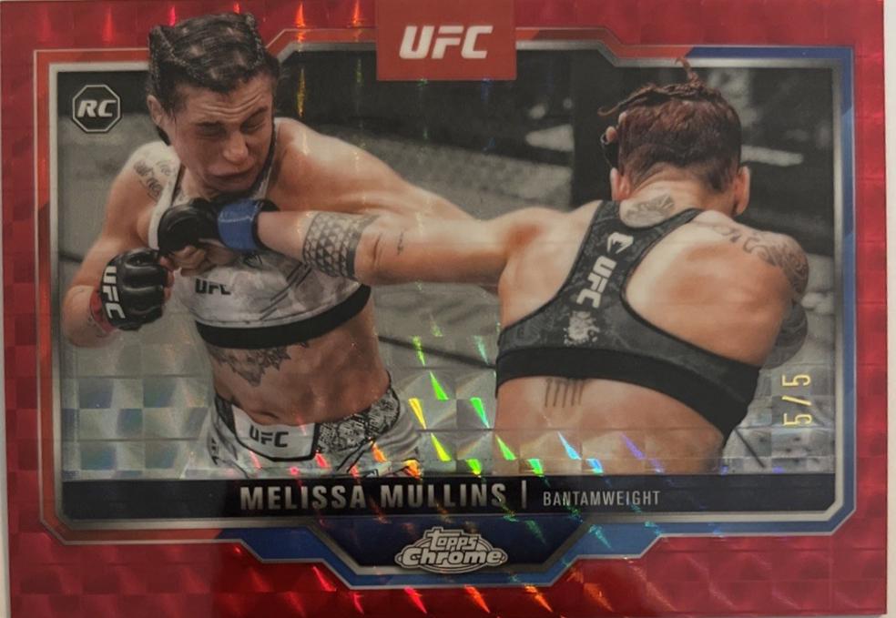 Melissa Mullins 2025 Topps Chrome UFC Base #197 Red Geometric Refractor