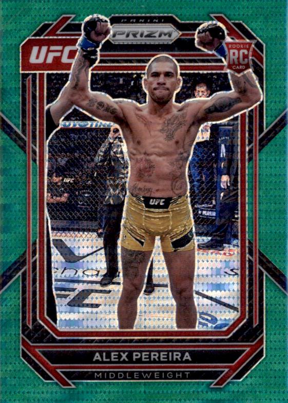 Alex Pereira 2023 Panini Prizm UFC Base #111 Green Pulsar