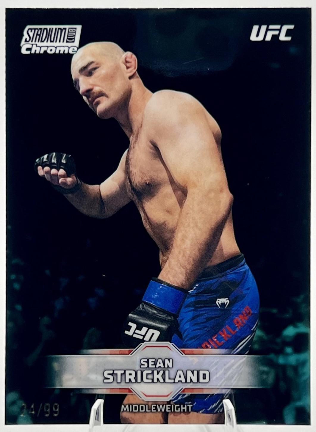 Sean Strickland 2026 Topps Stadium Club UFC Chrome Base #CB-46 Turquoise Refractor