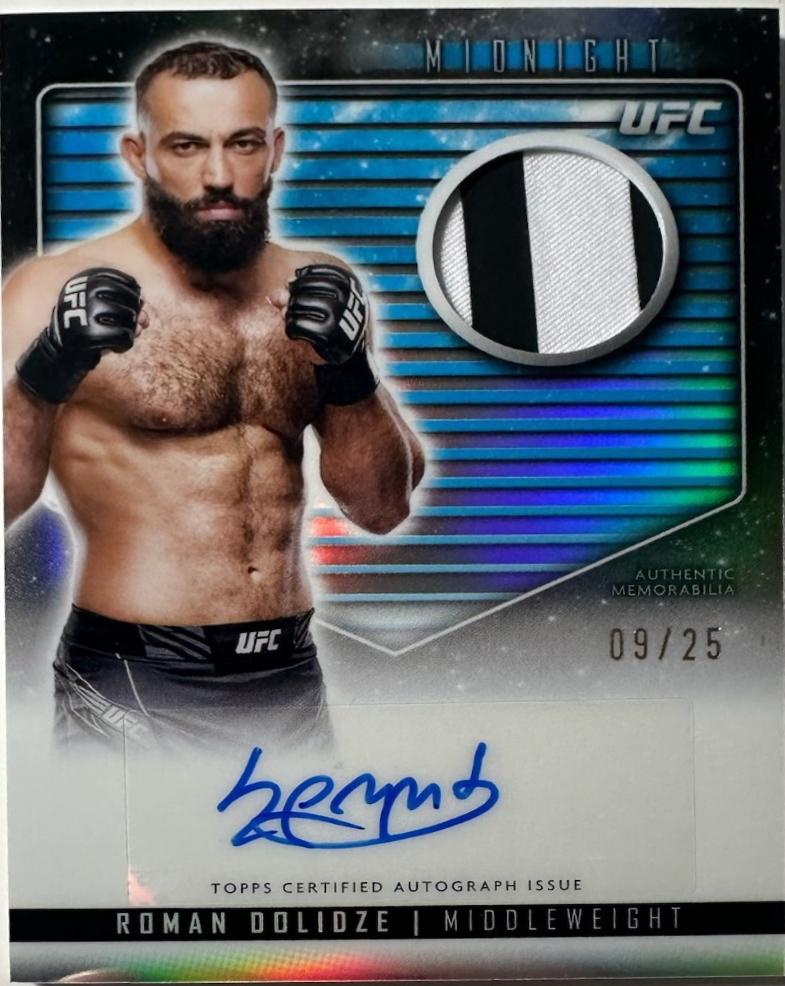 Roman Dolidze 2024 Topps Midnight UFC Relic Autographs #RCA-RDO Moonrise