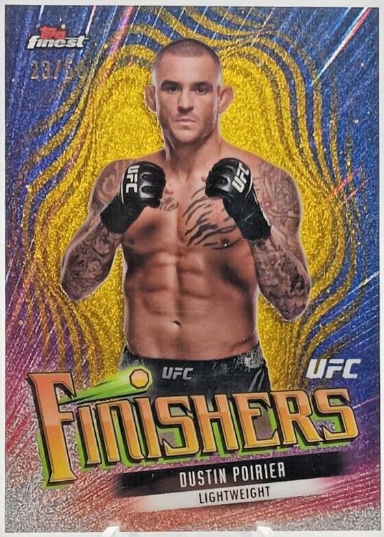 Dustin Poirier 2024 Topps Finest UFC Finishers #FIN-5 Yellow Glitter Refractor