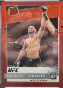 Khamzat Chimaev 2021 Panini Chronicles UFC Base Optic Rated Rookies #210 Red