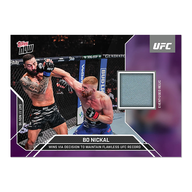 Bo Nickal Topps Now UFC Event-used Mat Relics #30 Purple