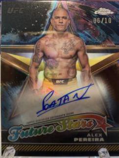 Alex Pereira 2024 Topps Chrome UFC Future Stars Autographs #FSA-APE Black Refractor