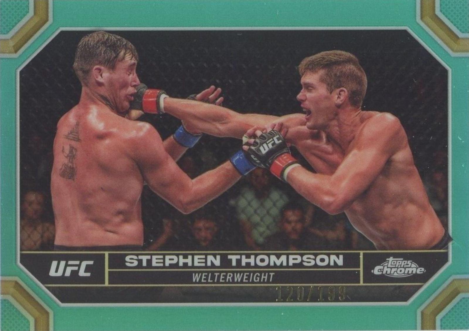 Stephen Thompson 2024 Topps Chrome UFC Base #180 Aqua Refractor