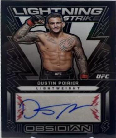 Dustin Poirier 2023 Panini Chronicles UFC Obsidian Lightning Strike Signatures #8 White Mojo