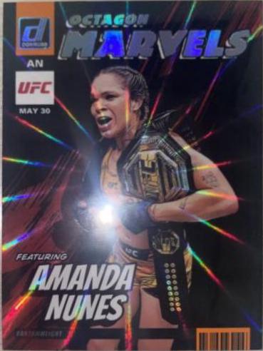 Amanda Nunes 2023 Panini Donruss UFC Octagon Marvels #12 Orange Laser