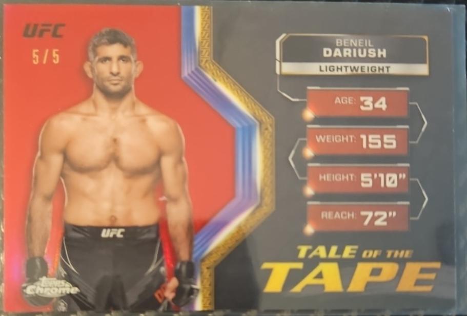 Beneil Dariush 2024 Topps Chrome UFC Tale of the Tape #TFT-11 Red Refractor
