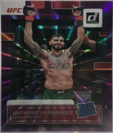 Anthony Hernandez 2023 Panini Donruss UFC Base #211 Purple Laser