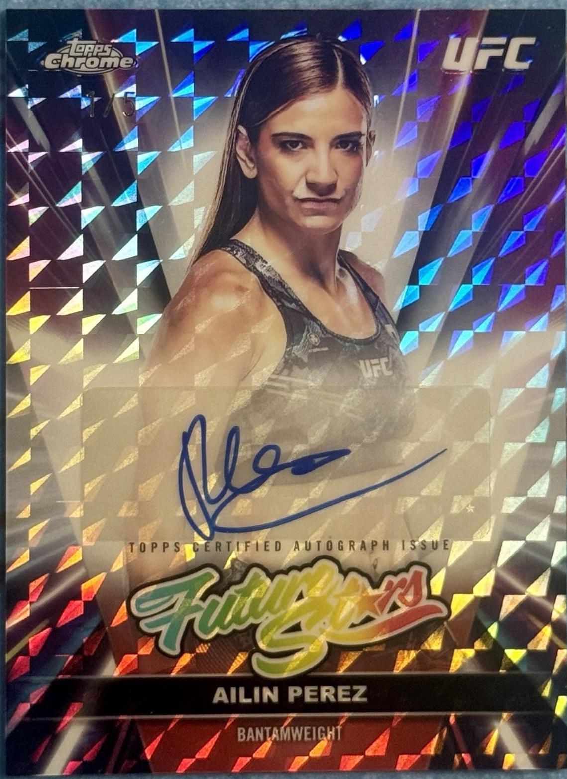 Ailin Perez 2026 Topps Chrome UFC Future Stars Autographs #FSA-AP Red Geometric Refractor