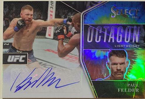 Paul Felder 2021 Panini Select UFC Octagon Action Signatures #2 Tie Dye Prizms