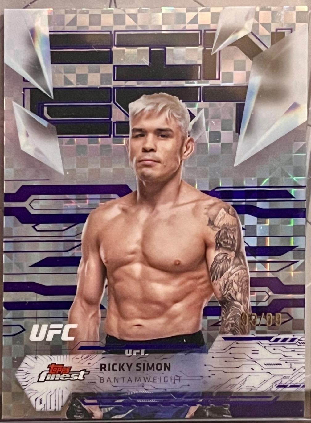 Ricky Simon 2025 Topps Finest UFC Base Uncommon #138 Purple Checkerboard Refractor