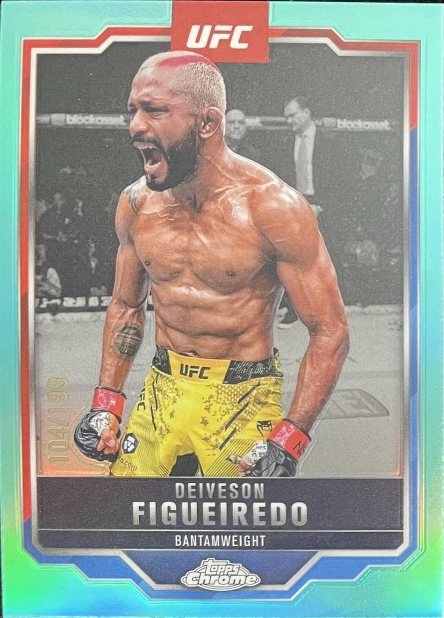 Deiveson Figueiredo 2025 Topps Chrome UFC Base #186 Aqua Refractor