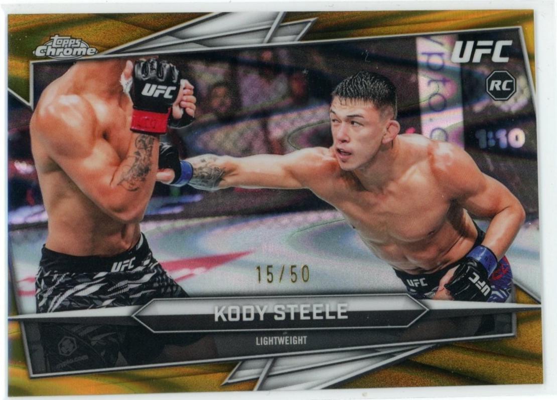 Kody Steele 2026 Topps Chrome UFC Base #143 Gold Ray Wave Refractor