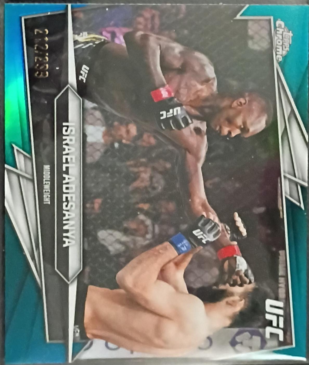 Israel Adesanya 2026 Topps Chrome UFC Base #197 Teal Refractor