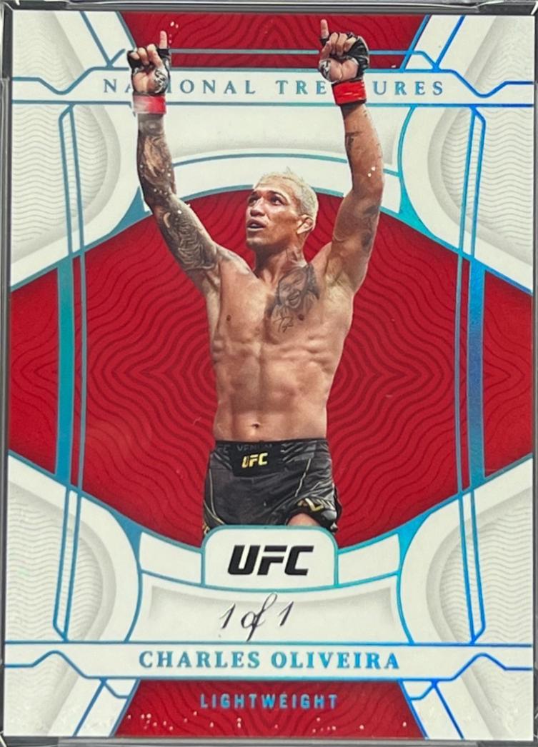 Charles Oliveira 2022 Panini Chronicles UFC Base National Treasures #441 Platinum