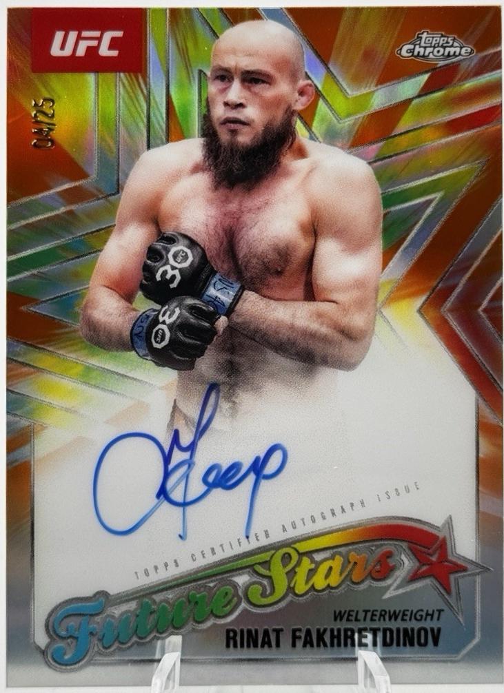 Rinat Fakhretdinov 2025 Topps Chrome UFC Future Stars Autographs #FSA-RF Orange Refractor