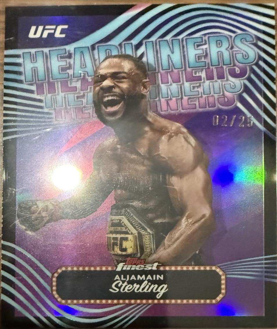 Aljamain Sterling 2024 Topps Finest UFC Headliners #HDL-1 Black Refractor