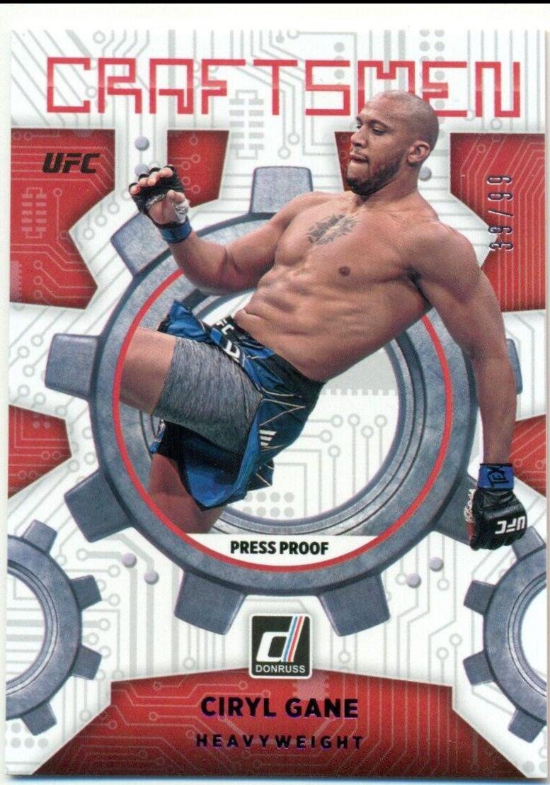 Ciryl Gane 2022 Panini Donruss UFC Craftsmen #20 Press Proof Purple