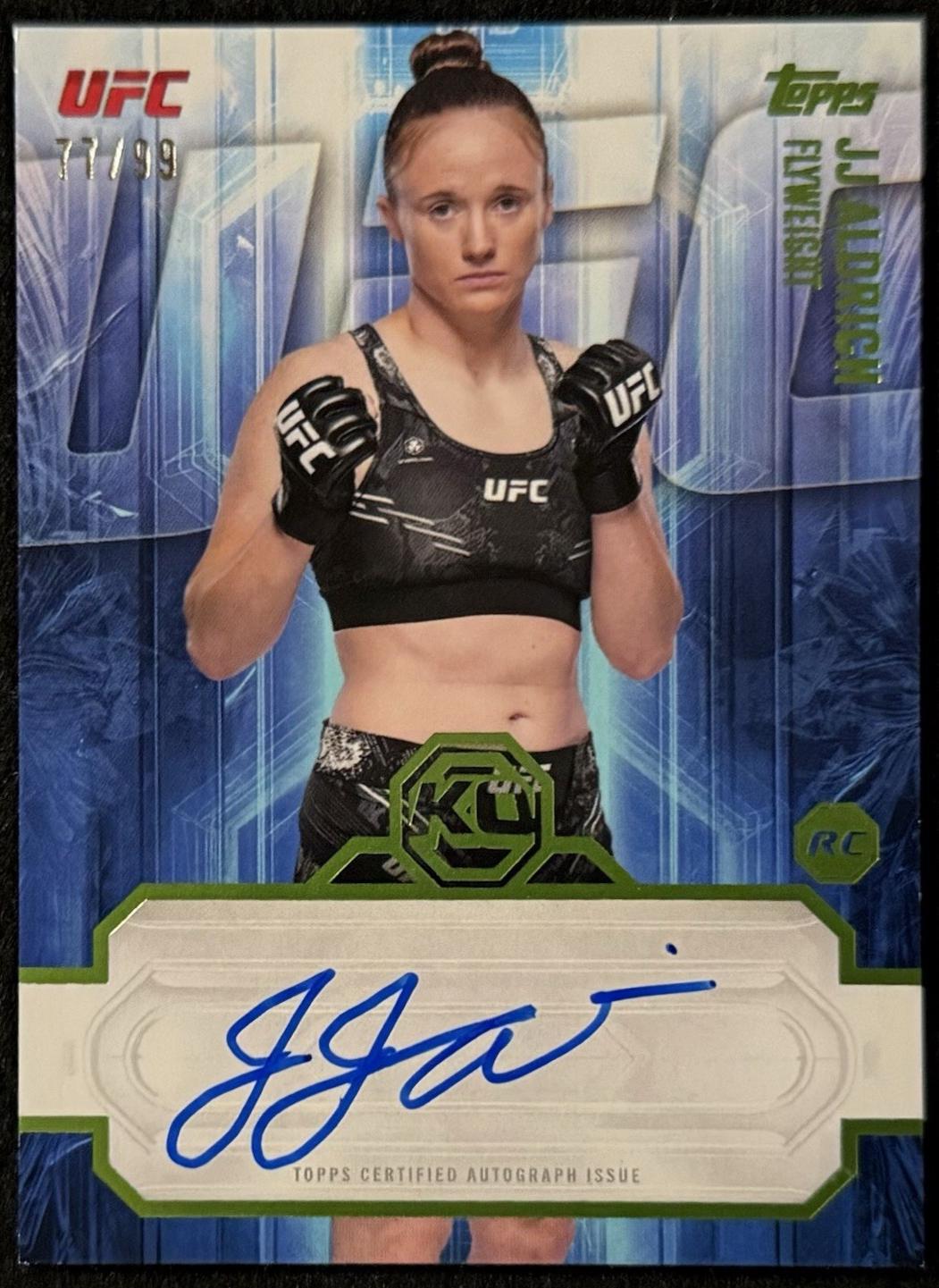 JJ Aldrich 2026 Topps Knockout UFC Knockout Autographs #KOA-JJA Lime Green