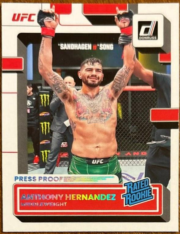 Anthony Hernandez 2023 Panini Donruss UFC Base #211 Press Proof Silver