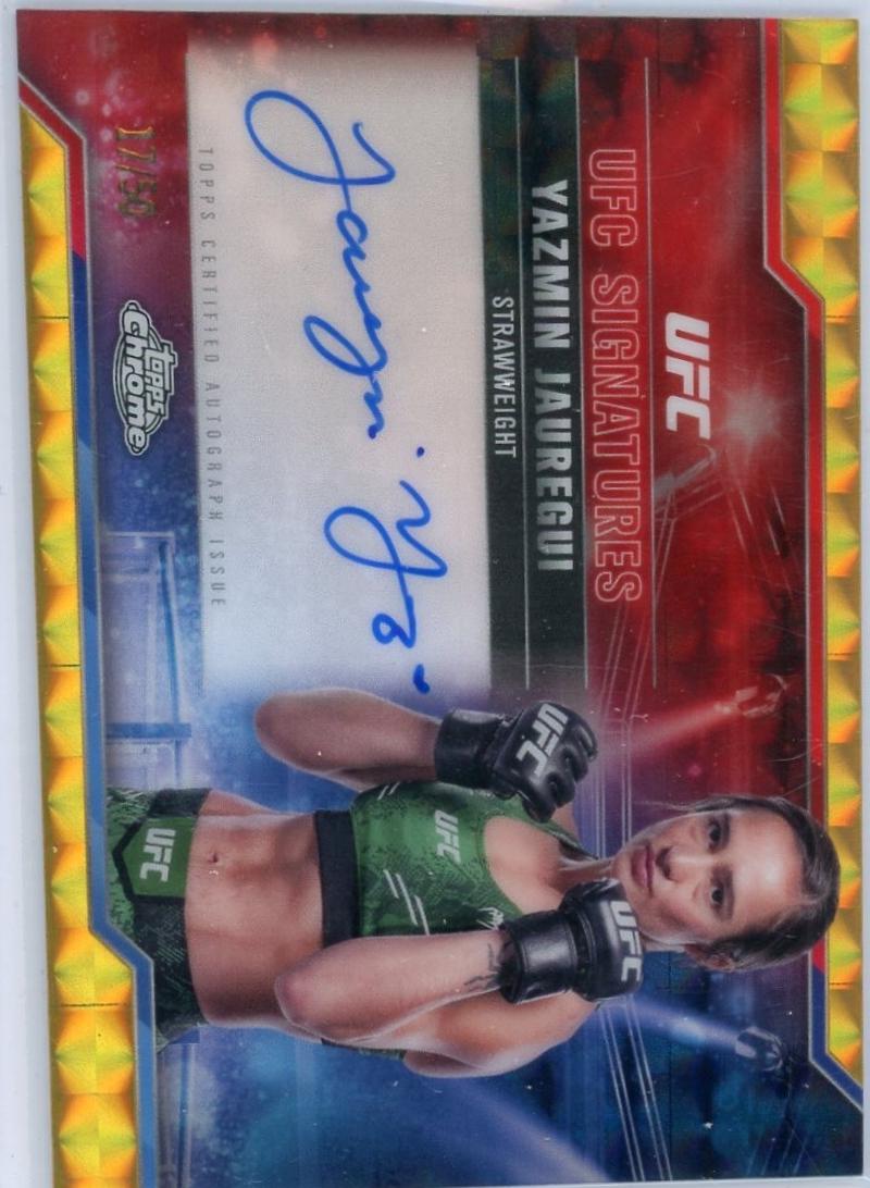Yazmin Jauregui 2025 Topps Chrome UFC UFC Signatures #SIG-YJ Geometric Gold Refractor