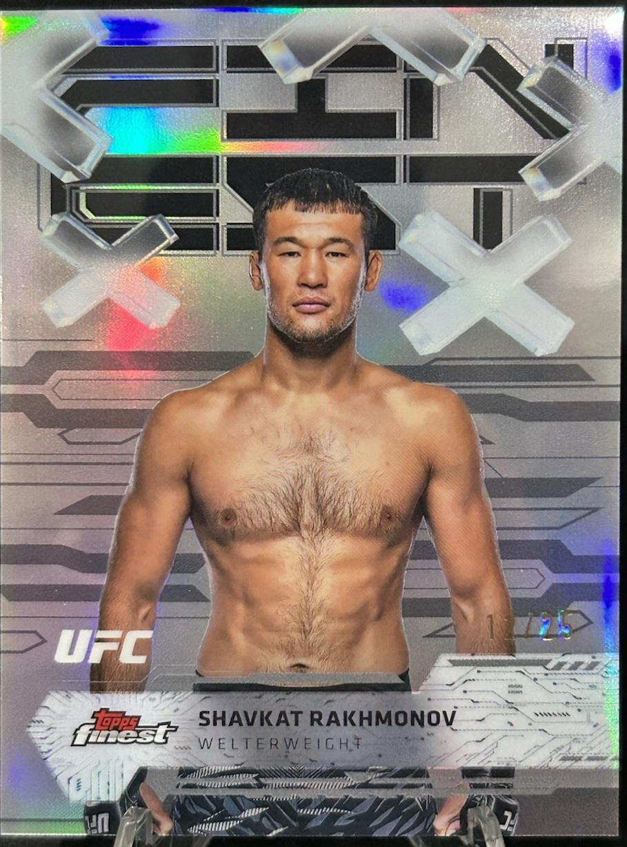 Shavkat Rakhmonov 2025 Topps Finest UFC Base Uncommon #116 Gold Refractor