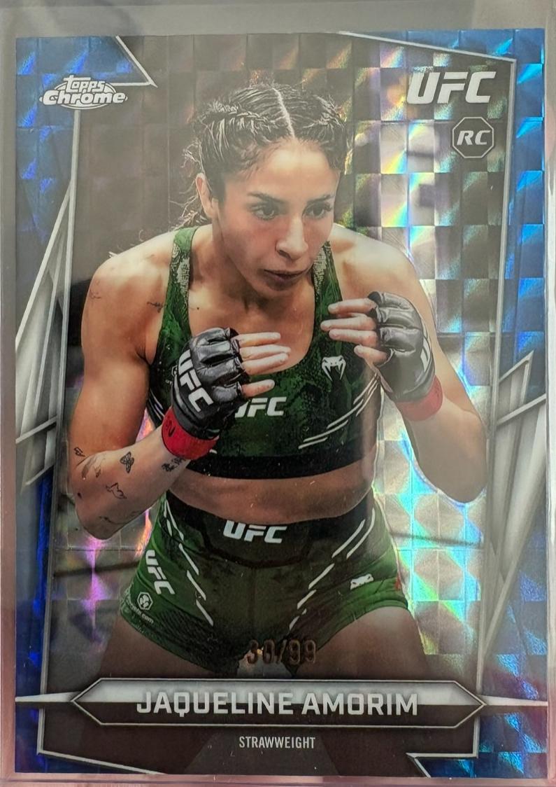 Jaqueline Amorim 2026 Topps Chrome UFC Base #182 Blue Geometric Refractor