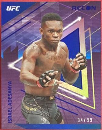 Israel Adesanya 2022 Panini Chronicles UFC Base Recon #235 Blue