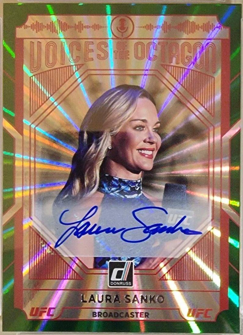 Laura Sanko 2022 Panini Donruss UFC Voices of the Octagon Signatures #224 Green