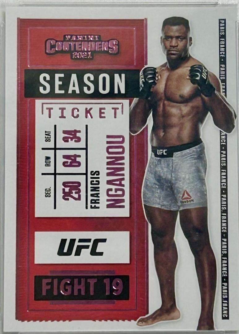 Francis Ngannou 2021 Panini Chronicles UFC Base Contenders Season Ticket #4 Pink