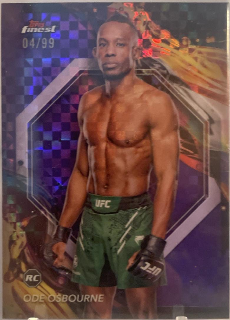 Ode Osbourne 2024 Topps Finest UFC Base Uncommon #155 Purple Checkerboard Refractor