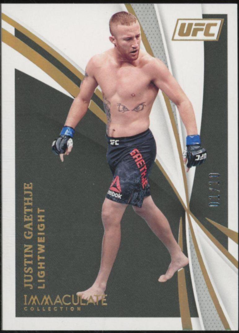 Justin Gaethje 2021 Panini Immaculate UFC Base #73 Gold