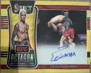 Charles Oliveira 2022 Panini Select UFC Octagon Action Signatures #11 Gold