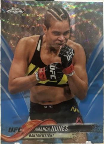Amanda Nunes 2018 Topps Chrome UFC Base #20 Blue Wave