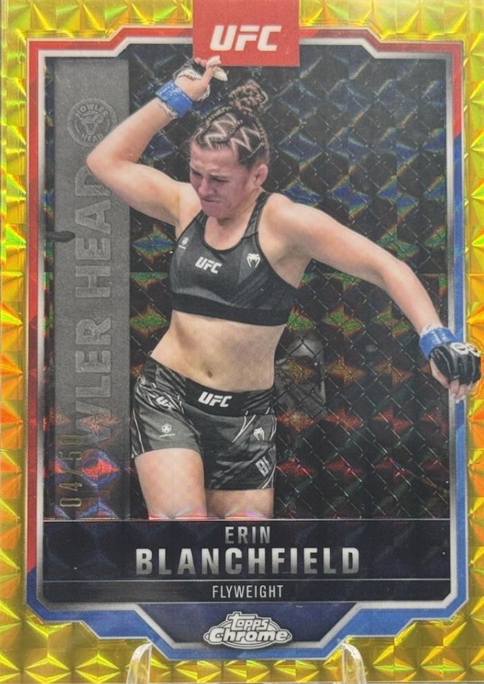 Erin Blanchfield 2025 Topps Chrome UFC Base #97 Gold Geometric Refractor