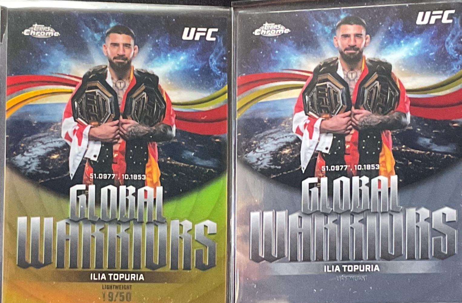 Ilia Topuria 2026 Topps Chrome UFC Global Warriors #GW-21 Gold Refractor