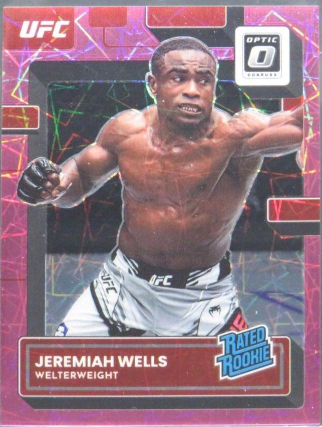 Jeremiah Wells 2023 Panini Donruss Optic UFC Base #136 Pink Velocity