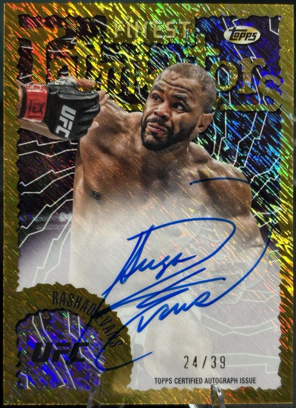 Rashad Evans 2024 Topps Finest UFC Intimidators Autographs #IA-RES Gold Shimmer Refractor