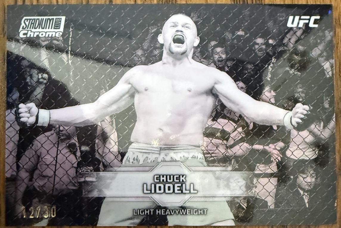 Chuck Liddell 2026 Topps Stadium Club UFC Chrome Base #CB-65 Pearl White Refractor