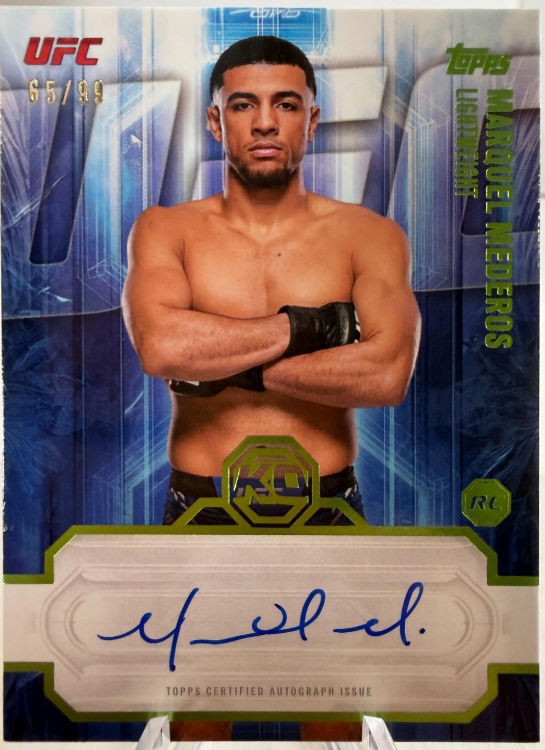Marquel Mederos 2026 Topps Knockout UFC Knockout Autographs #KOA-MMS Lime Green