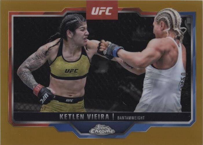 Ketlen Vieira 2025 Topps Chrome Sapphire UFC Base Sapphire #149 Gold Sapphire