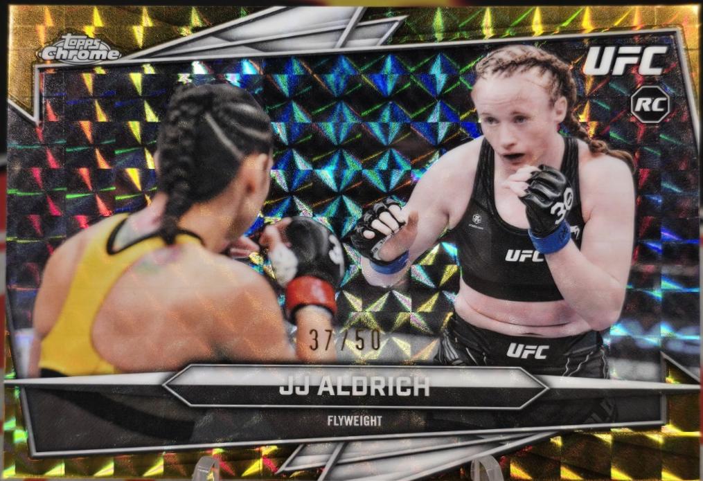 JJ Aldrich 2026 Topps Chrome UFC Base #29 Gold Geometric Refractor
