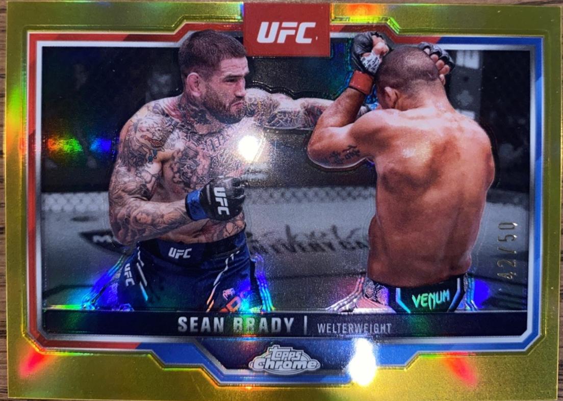 Sean Brady 2025 Topps Chrome UFC Base #173 Gold Refractor