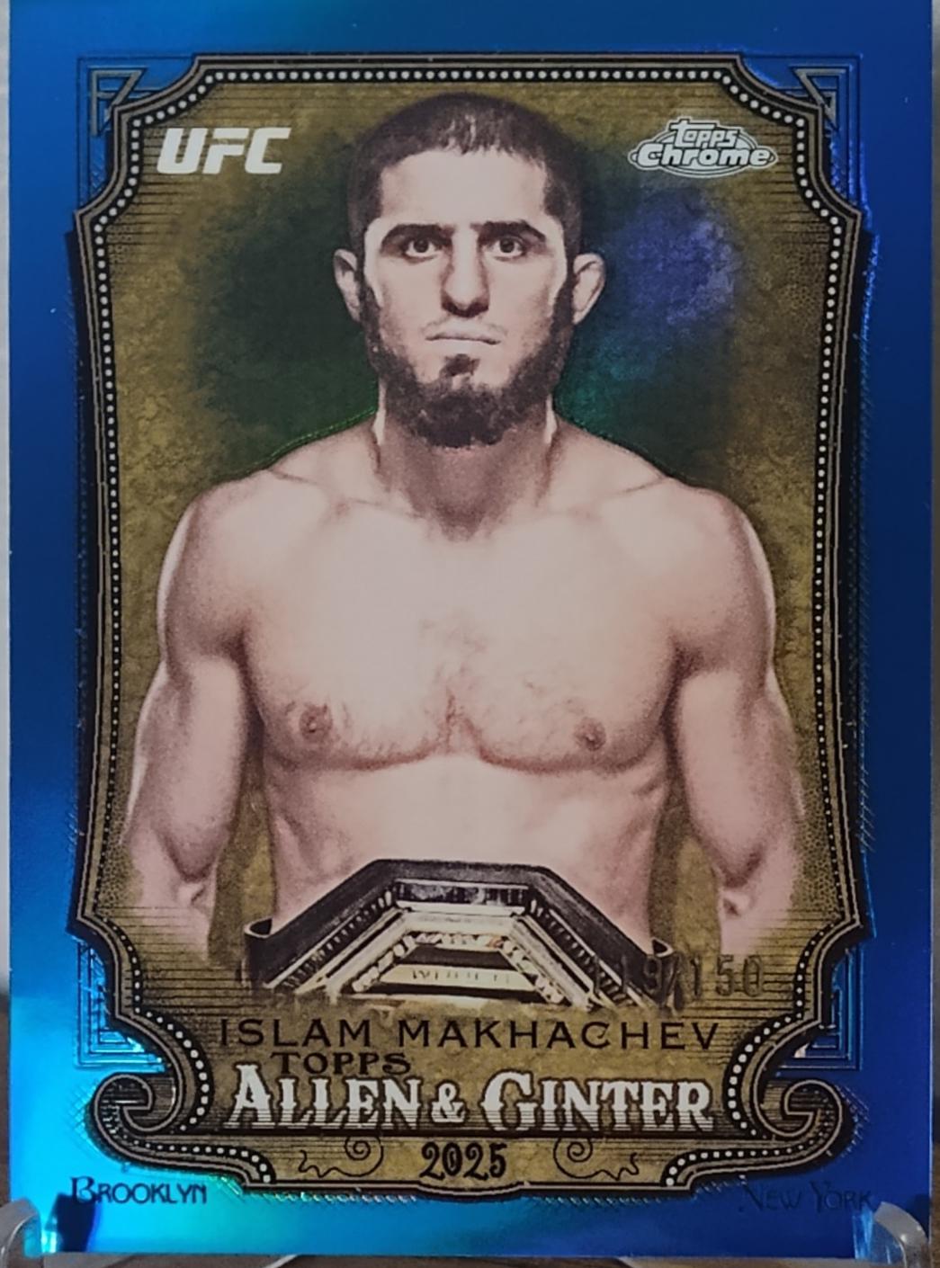 Islam Makhachev 2025 Topps Chrome UFC Allen & Ginter #AAG-28 Blue Refractor