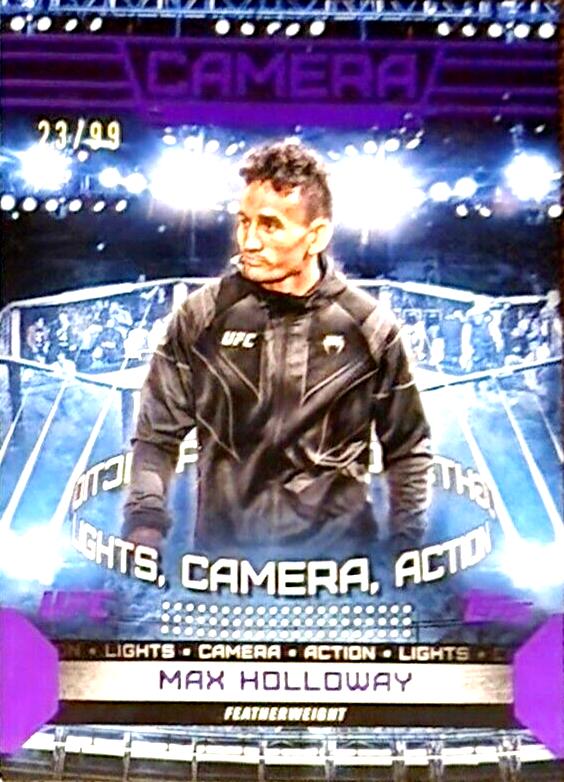 Max Holloway 2024 Topps Knockout UFC Camera (Lights, Camera, Action) #CAM-2 Purple