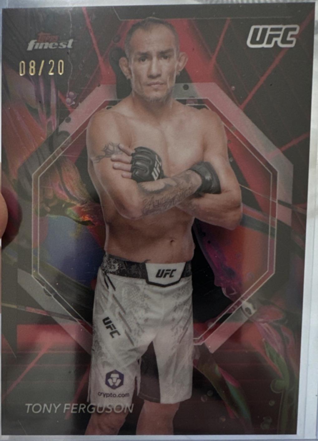 Tony Ferguson 2024 Topps Finest UFC Base Common #96 Red Black Vapor Refractor